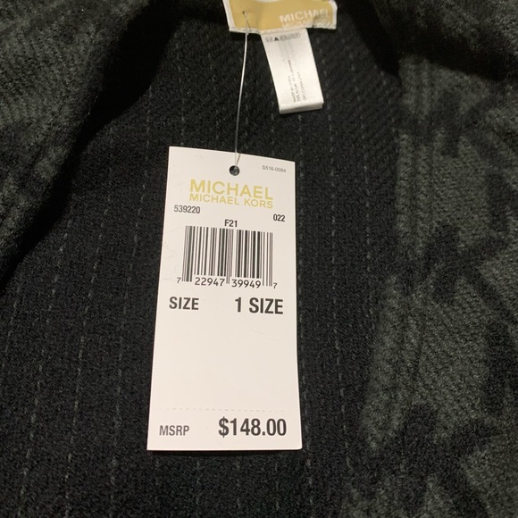 Michael Kors Jacquard Fringed Poncho - Picture 2 of 2